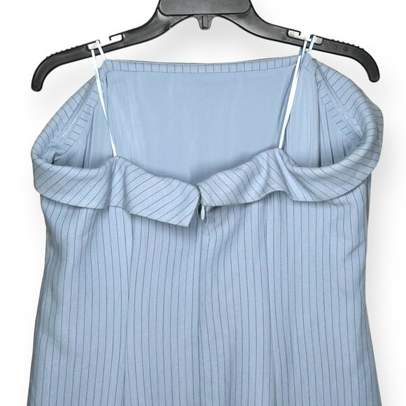 NEW $110 ABERCROMBIE Strapless Sheath Midi Dress Brunch Minimalist Blue XL Tall - Picture 7 of 13